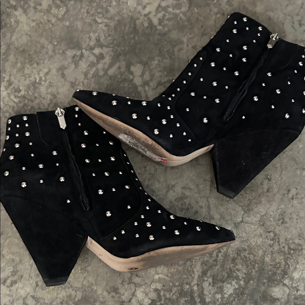 Sam Edelman Studded Black Ankle Boots - Picture 3 of 5